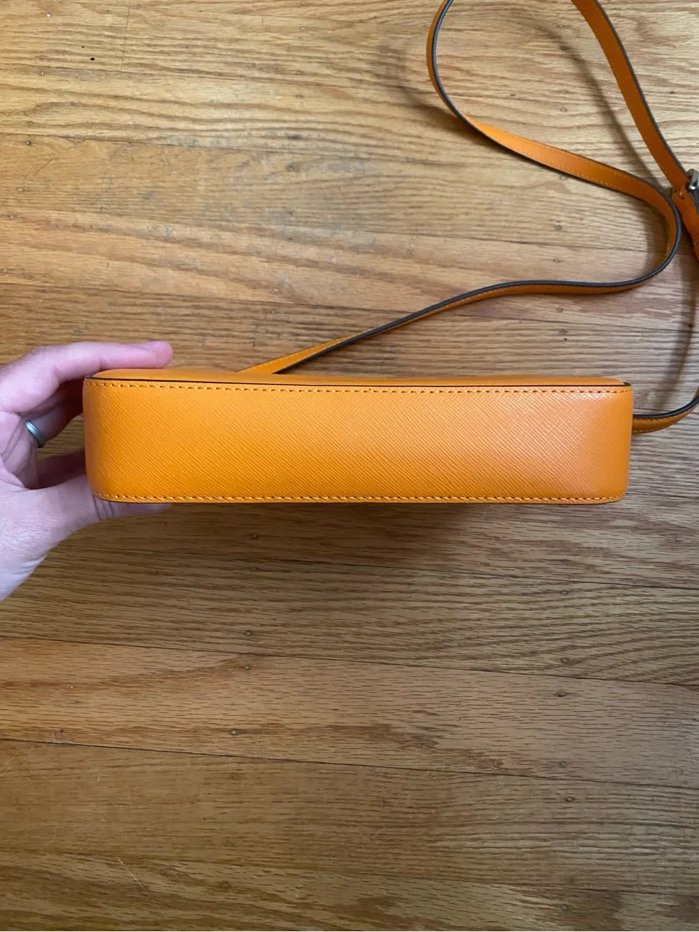 Kate Spade Sadie Envelope Crossbody Bag Orange Leather K7378 Turmeric Root
